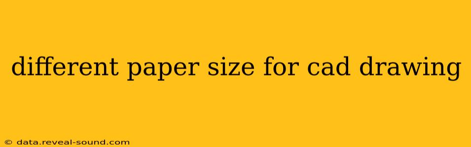 different paper size for cad drawing