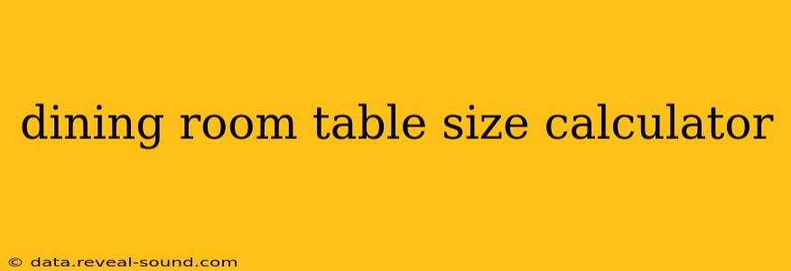 dining room table size calculator