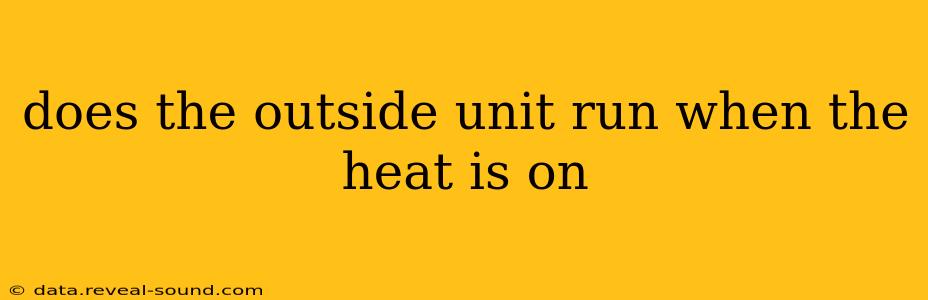 does the outside unit run when the heat is on
