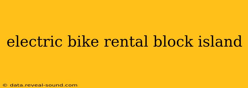 electric bike rental block island