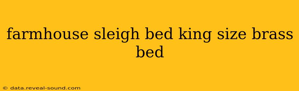 farmhouse sleigh bed king size brass bed