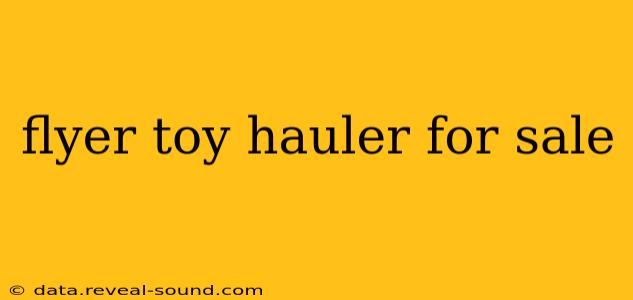 flyer toy hauler for sale
