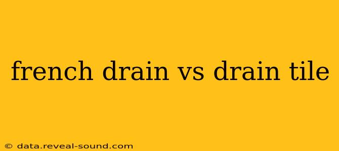 french drain vs drain tile
