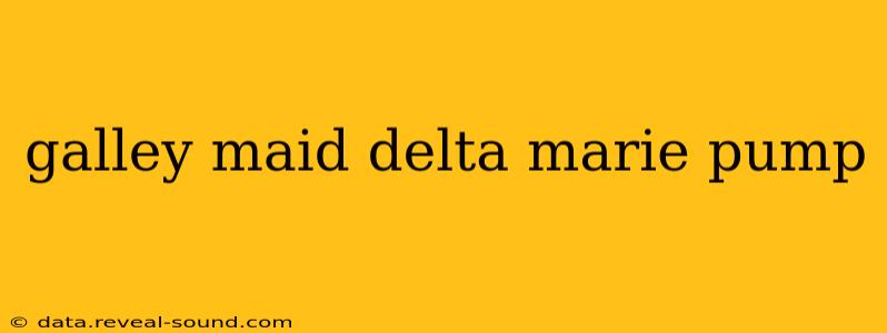 galley maid delta marie pump