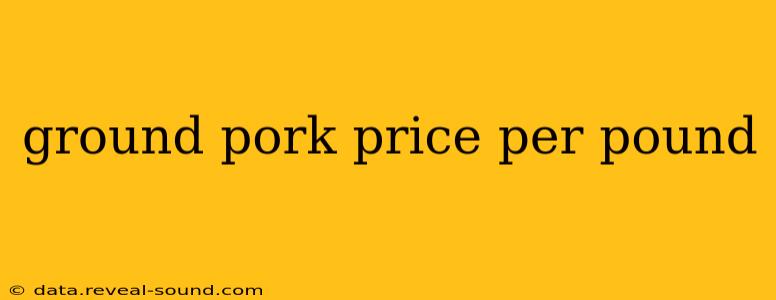 ground pork price per pound