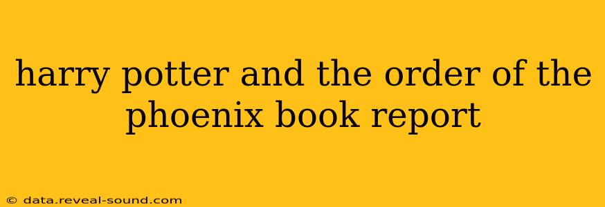 harry potter and the order of the phoenix book report