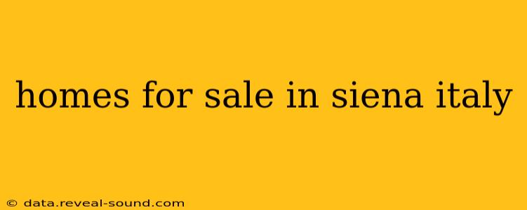 homes for sale in siena italy