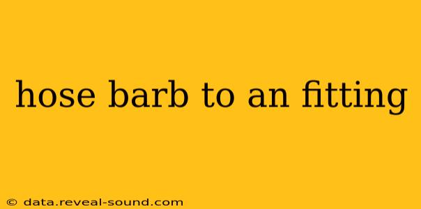 hose barb to an fitting