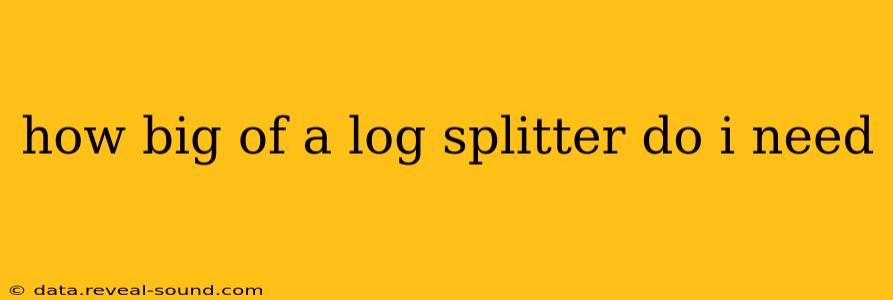 how big of a log splitter do i need