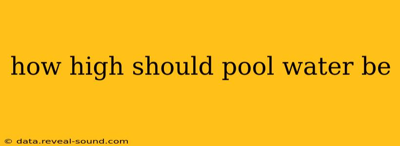 how high should pool water be
