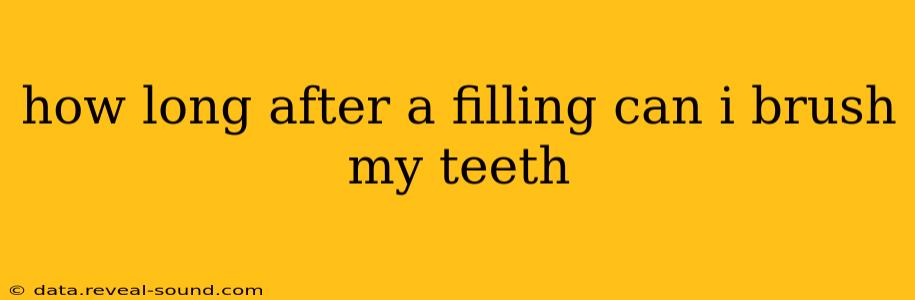 how long after a filling can i brush my teeth