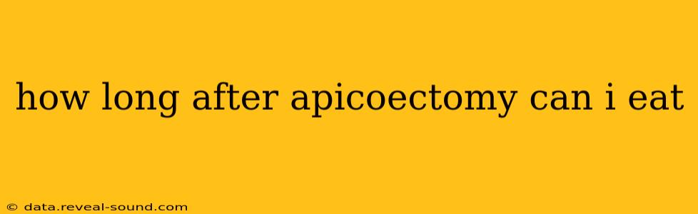 how long after apicoectomy can i eat