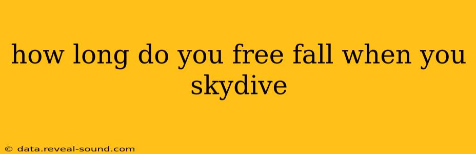 how long do you free fall when you skydive