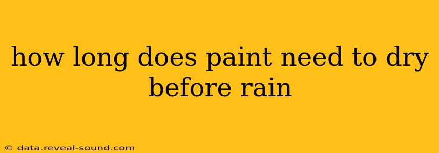 how long does paint need to dry before rain