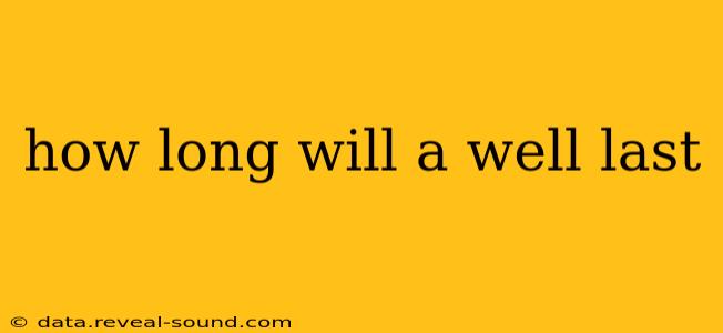 how long will a well last