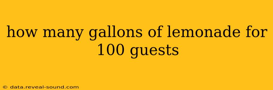 how many gallons of lemonade for 100 guests