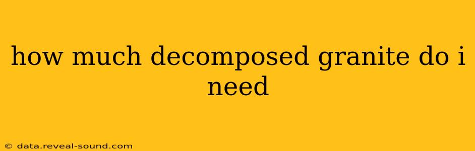 how much decomposed granite do i need