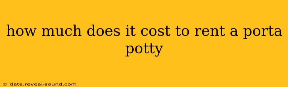 how much does it cost to rent a porta potty