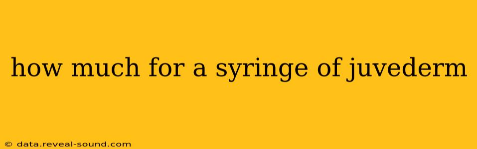 how much for a syringe of juvederm
