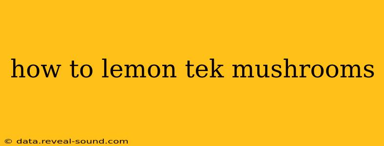 how to lemon tek mushrooms