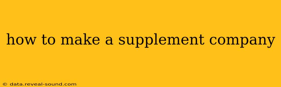 how to make a supplement company