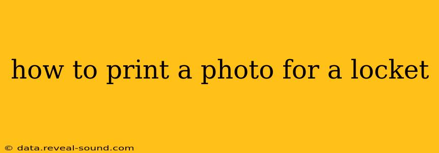 how to print a photo for a locket