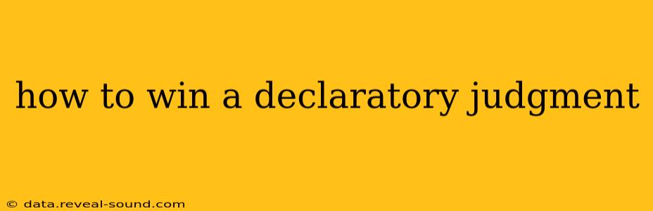 how to win a declaratory judgment