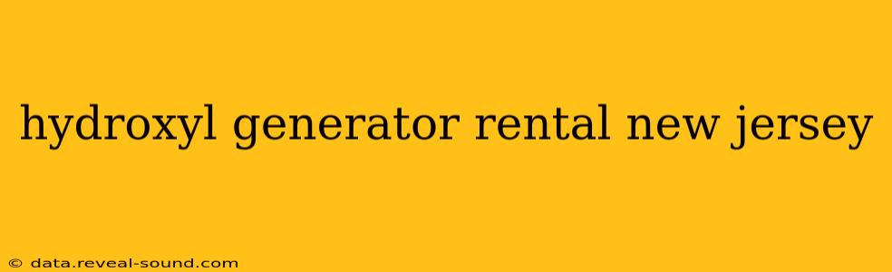 hydroxyl generator rental new jersey