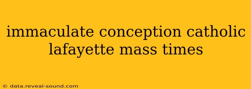 immaculate conception catholic lafayette mass times