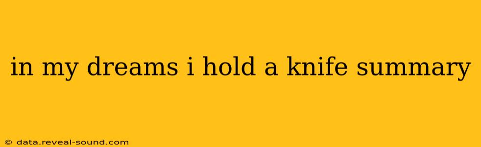 in my dreams i hold a knife summary