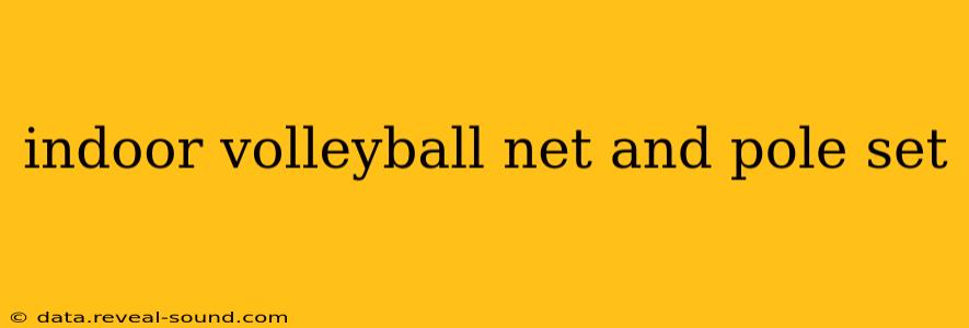 indoor volleyball net and pole set