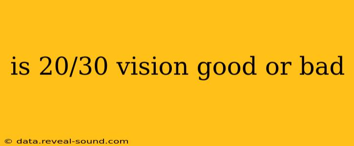 is 20/30 vision good or bad