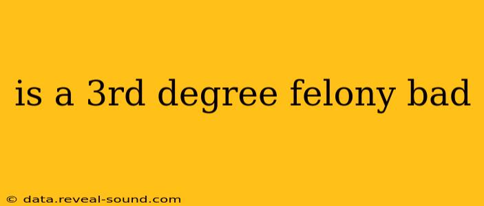 is a 3rd degree felony bad
