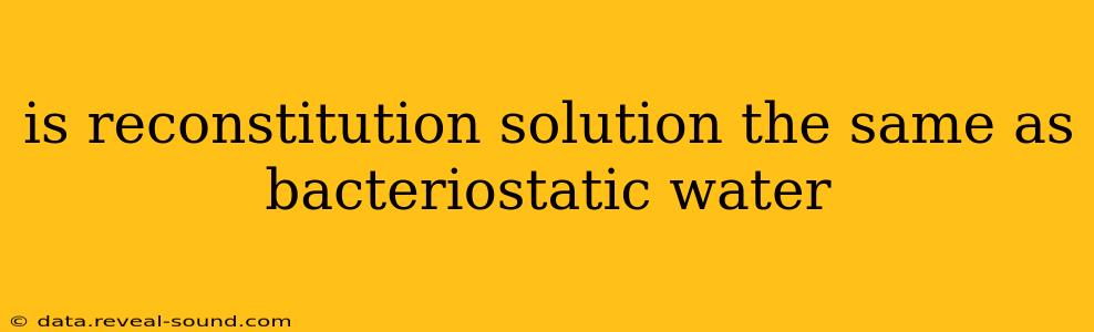 is reconstitution solution the same as bacteriostatic water