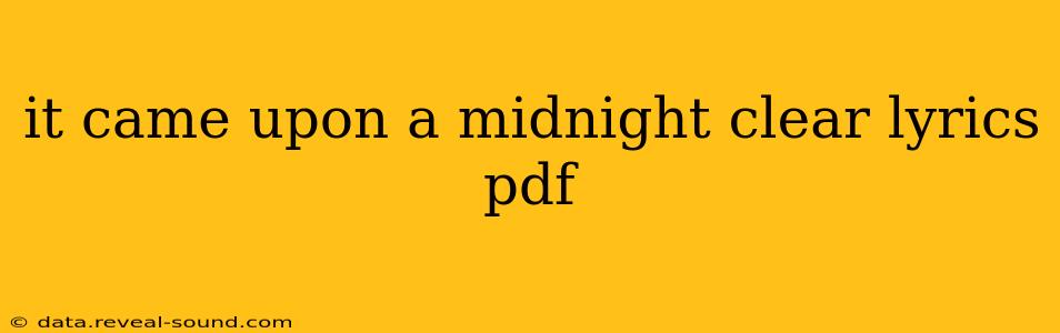 it came upon a midnight clear lyrics pdf