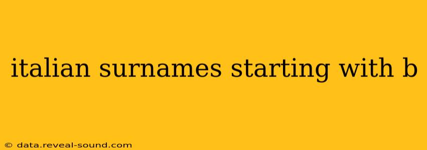 italian surnames starting with b
