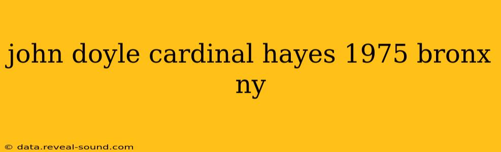 john doyle cardinal hayes 1975 bronx ny