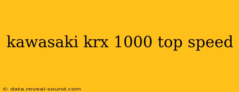 kawasaki krx 1000 top speed