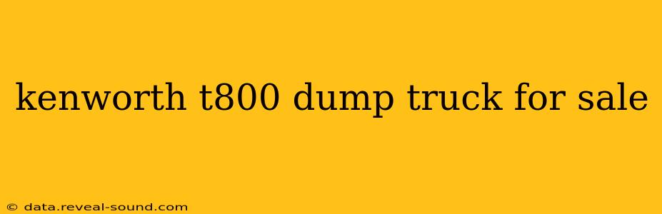 kenworth t800 dump truck for sale