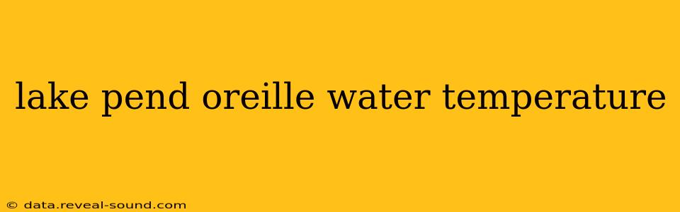 lake pend oreille water temperature