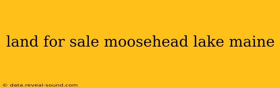 land for sale moosehead lake maine