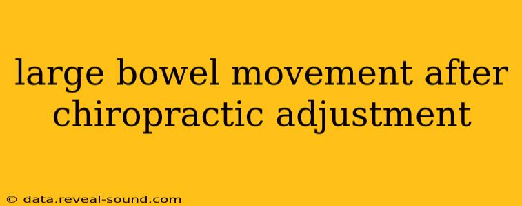 large bowel movement after chiropractic adjustment