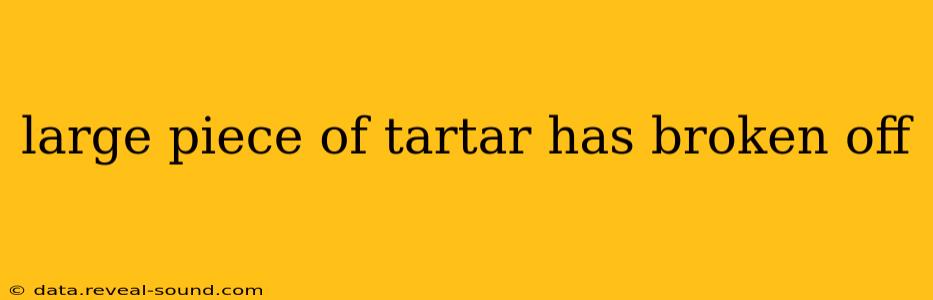 large piece of tartar has broken off