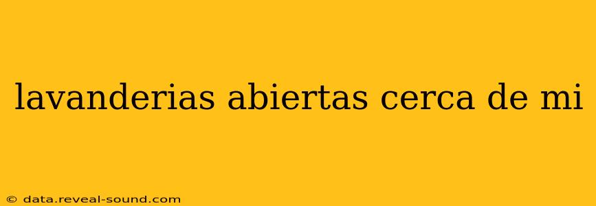 lavanderias abiertas cerca de mi
