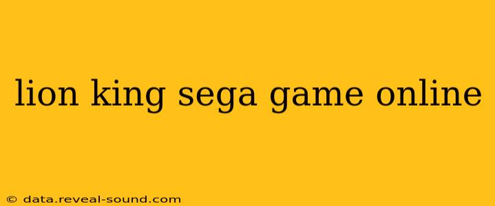 lion king sega game online