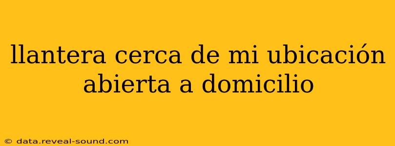 llantera cerca de mi ubicación abierta a domicilio
