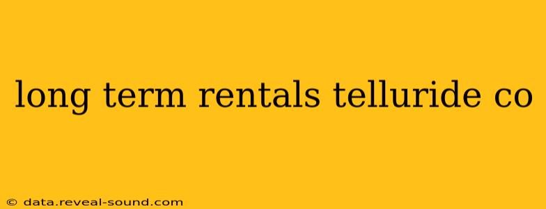 long term rentals telluride co