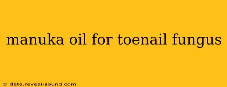 manuka oil for toenail fungus