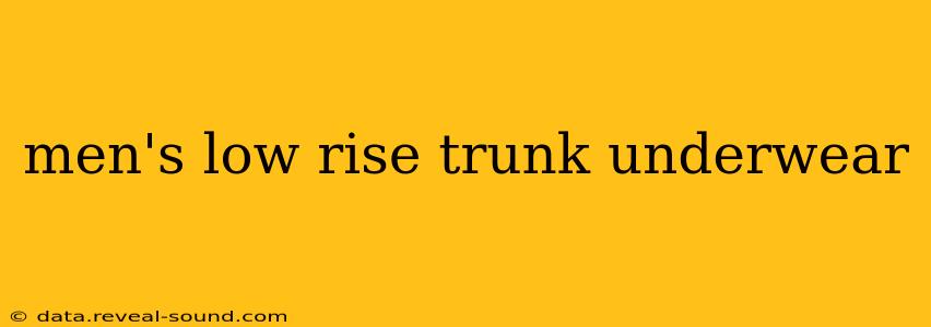 men's low rise trunk underwear