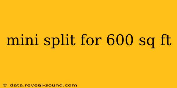 mini split for 600 sq ft